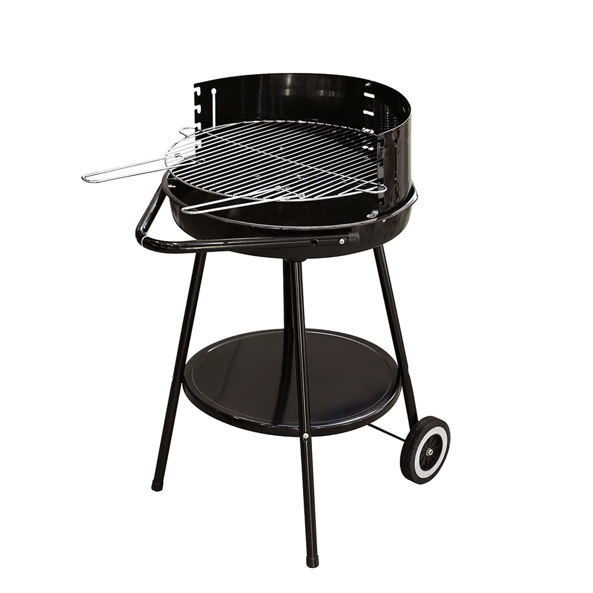 Pipra Round Charcoal Barbecue with Adjustable Grill Ø 48cm and Wheels