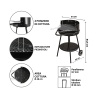 Pipra Round Charcoal Barbecue with Adjustable Grill Ø 48cm and Wheels Model