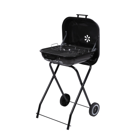 Charcoal BBQ Grill with Wheels and Lid 49x83x47cm Toska Promotion