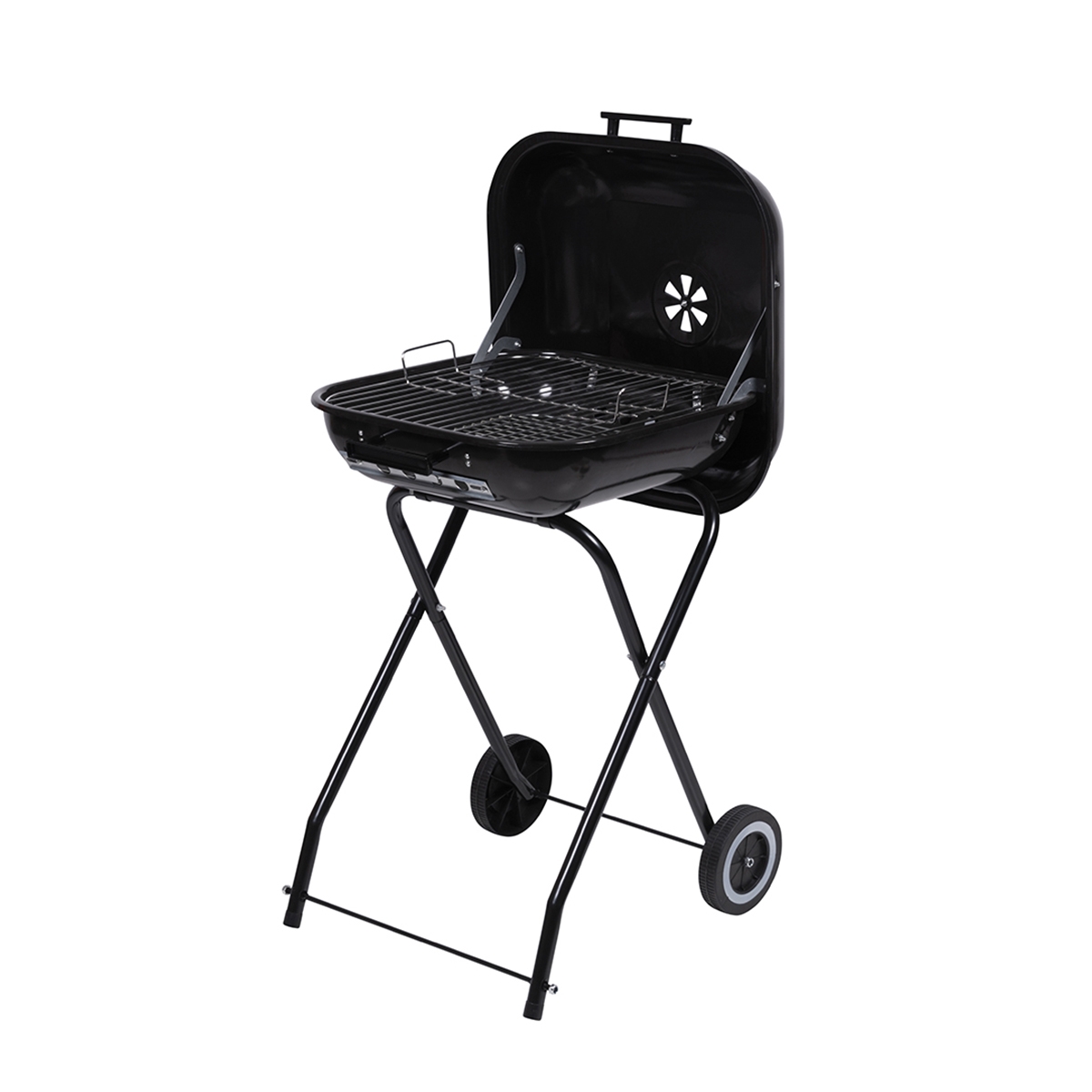 Charcoal BBQ Grill with Wheels and Lid 49x83x47cm Toska