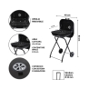 Charcoal BBQ Grill with Wheels and Lid 49x83x47cm Toska Model