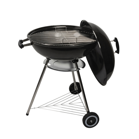 Round Charcoal Barbecue Grill 55cm with Lid and Wheels Ardena Promotion