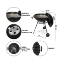 Round Charcoal Barbecue Grill 55cm with Lid and Wheels Ardena Choice Of