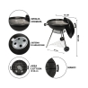 Round Charcoal Barbecue Grill 55cm with Lid and Wheels Ardena Choice Of