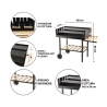 Charcoal Barbecue with Adjustable Height Grates and Wheels Braska Model
