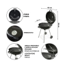 Seara Charcoal BBQ Round Grill Ø57x90cm with Wheels and Lid Measures