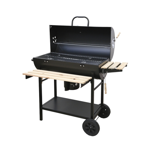 Charcoal Barbecue with Lid, Wheels, and 2 Wooden Shelves Matambre Promotion