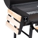 Charcoal Barbecue with Lid, Wheels, and 2 Wooden Shelves Matambre Choice Of