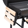Charcoal Barbecue with Lid, Wheels, and 2 Wooden Shelves Matambre Choice Of