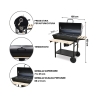 Charcoal Barbecue with Lid, Wheels, and 2 Wooden Shelves Matambre Cheap