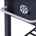 Grilla Charcoal Barbecue with Adjustable Grill & Wheels Measures
