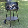 Pipra Round Charcoal Barbecue with Adjustable Grill Ø 48cm and Wheels On Sale