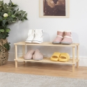 Open Shoe Rack with 2 Shelves in Fir Wood, Stilo On Sale