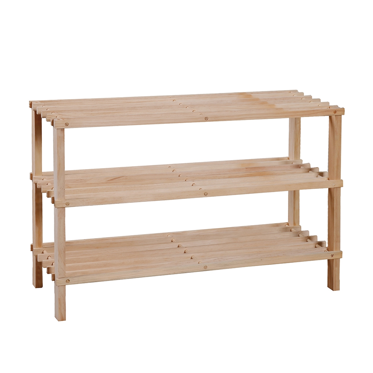 Nesto Open Shoe Rack with 3 Pine Wood Shelves Promotion