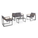 Bizzotto Ilda Outdoor Garden Set: 2 Armchairs, Sofa, and Coffee Table Promotion