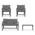 Bizzotto Ilda Outdoor Garden Set: 2 Armchairs, Sofa, and Coffee Table Catalog