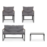 Bizzotto Ilda Outdoor Garden Set: 2 Armchairs, Sofa, and Coffee Table Catalog