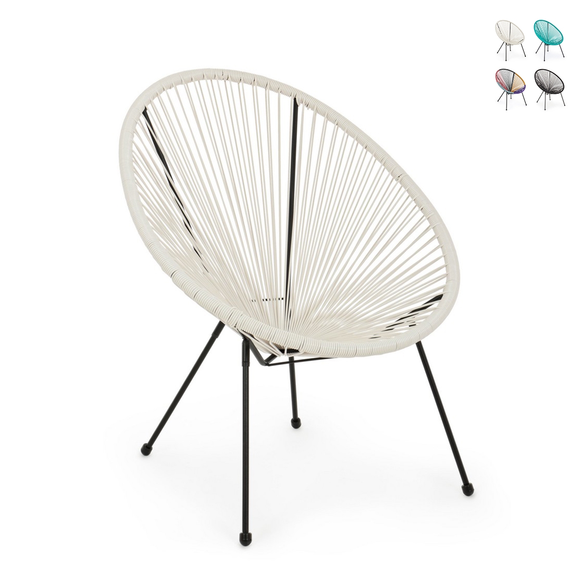 Bizzotto Parker Outdoor Chair with Spaghetti Rope Design