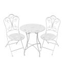 Provence Breakfast Outdoor Iron Table and 2 Chairs Set - White Promotion