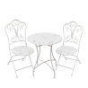 Provence Breakfast Outdoor Iron Table and 2 Chairs Set - White Promotion