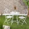 Provence Breakfast Outdoor Iron Table and 2 Chairs Set - White On Sale