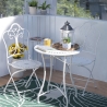 Provence Breakfast Outdoor Iron Table and 2 Chairs Set - White Offers