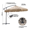 Kiso Plus 3m Garden Cantilever Parasol with Rattan Effect Choice Of