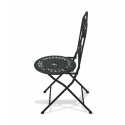 Provence Breakfast Outdoor Set: Black Iron Folding Table with 2 Chairs Bulk Discounts