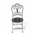 Provence Breakfast Outdoor Set: Black Iron Folding Table with 2 Chairs Discounts