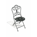Provence Breakfast Outdoor Set: Black Iron Folding Table with 2 Chairs Offers