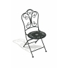 Provence Breakfast Outdoor Set: Black Iron Folding Table with 2 Chairs Offers