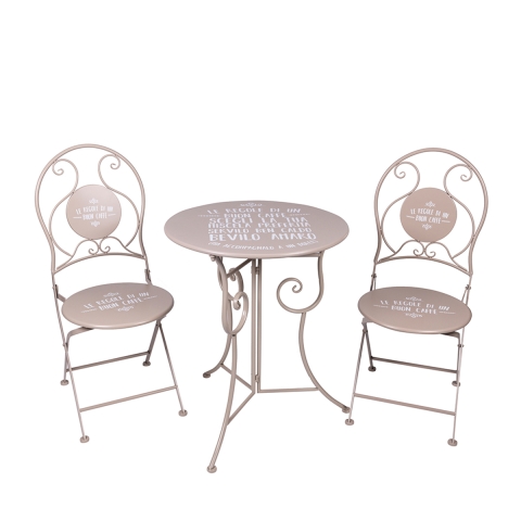 Outdoor Table Set with 2 Folding Chairs - Le Regole di un Buon Caffè Promotion