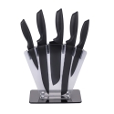 Set of 5 Black Stainless Steel Knives with Acrylic Stand - Nori Promotion
