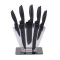Set of 5 Black Stainless Steel Knives with Acrylic Stand - Nori Promotion