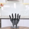 Set of 5 Black Stainless Steel Knives with Acrylic Stand - Nori On Sale