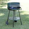 Charcoal Barbecue with Wheels and Adjustable Round Grill Ø 48cm Kivra Sale
