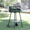 Charcoal Barbecue with Wheels and Adjustable Round Grill Ø 48cm Kivra On Sale