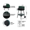 Charcoal Barbecue with Wheels and Adjustable Round Grill Ø 48cm Kivra Characteristics