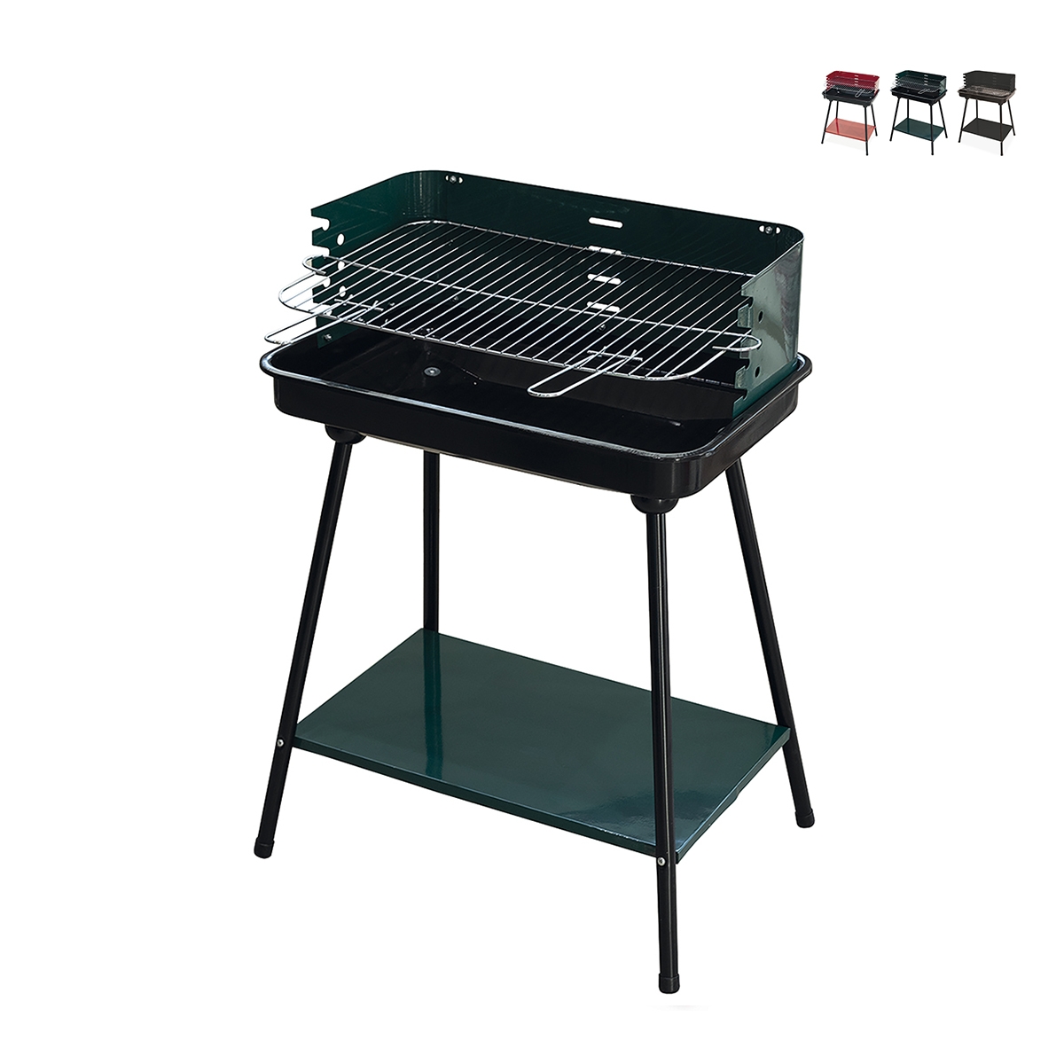 Charcoal Barbecue with Adjustable Grill 58x38xh82cm Grilza