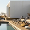 Reclining Garden Sun Lounger with Cushion Bizzotto Krion Discounts