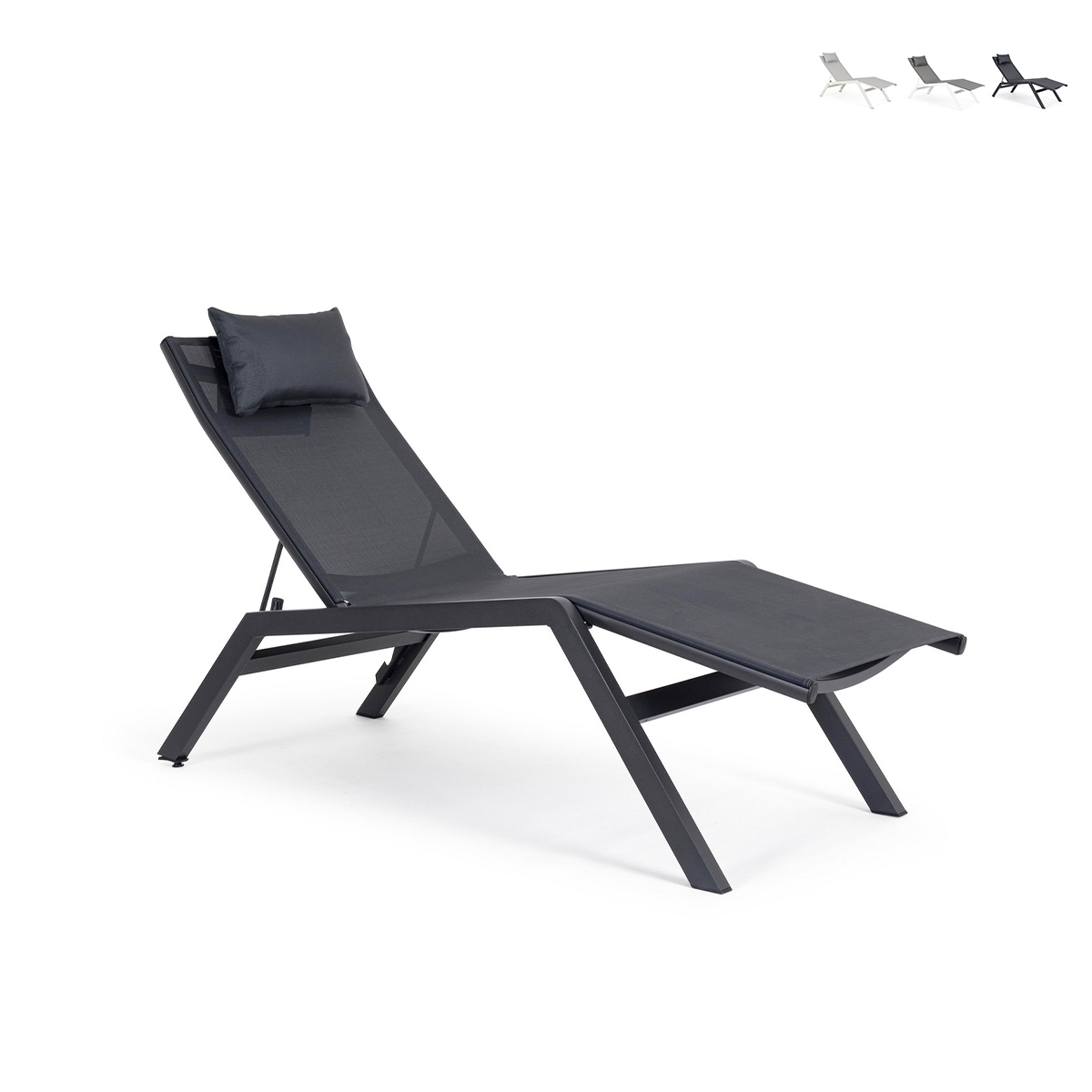 Reclining Garden Sun Lounger with Cushion Bizzotto Krion Sale