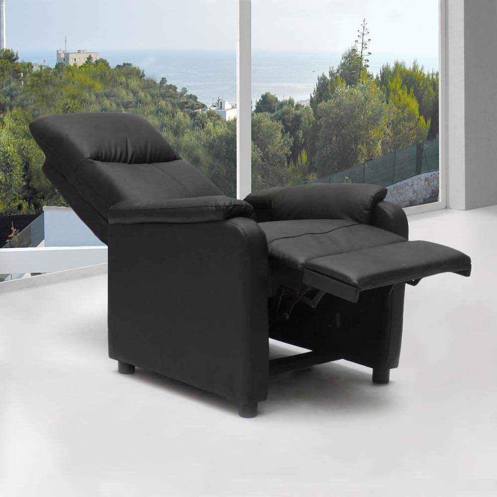 Giulia Recliner Relax Chair With Integrated Footrest Made Of High-Quality Eco Leather
