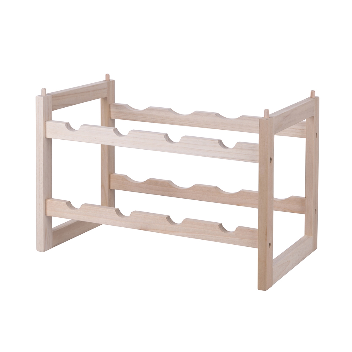 Celleris Stackable Spruce Wood Wine Rack for 8 Bottles