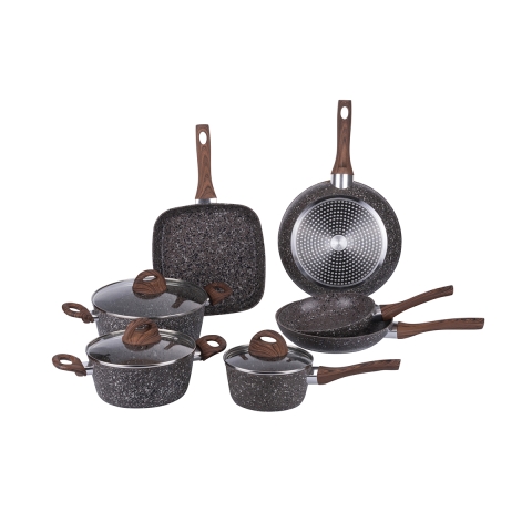 10-Piece Nonstick Aluminum Cookware Set for Induction - Dakota Promotion