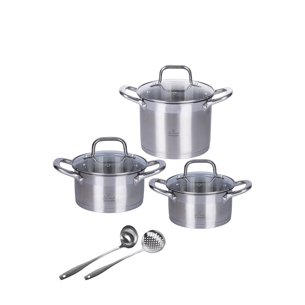 8-Piece Stainless Steel Cookware Set with Accessories, 18/0, Sovra Promotion