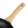 Set of 2 Non-Stick Black Aluminum Pans with Wooden Handle Fuji On Sale