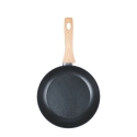 Set of 2 Non-Stick Black Aluminum Pans with Wooden Handle Fuji Discounts