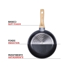 Set of 2 Non-Stick Black Aluminum Pans with Wooden Handle Fuji Bulk Discounts