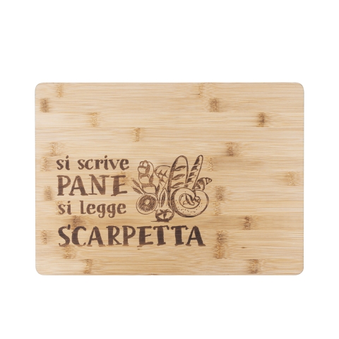 Wooden Kitchen Cutting Board 39x28cm "Si scrive pane, si legge scarpetta" Promotion