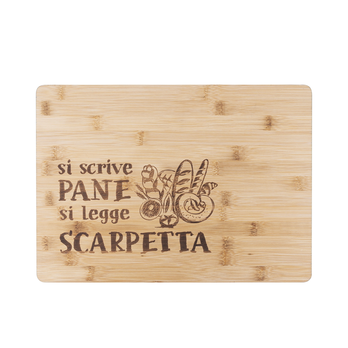 Wooden Kitchen Cutting Board 39x28cm "Si scrive pane, si legge scarpetta" Promotion